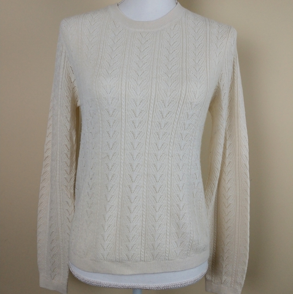 Loft Open Weave Knit Sweater Sz S